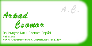 arpad csomor business card
