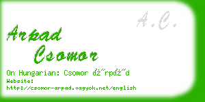 arpad csomor business card